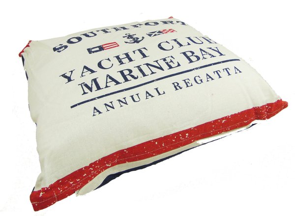 Maritimes Kissen mit Beschriftung und Füllung - Dekokissen Maße ca 45x45 cm 2