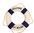 Deko-Rettungsring weiß/blau Durchmesser 14 cm