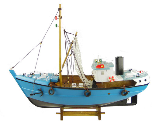 Modellschiff/Kutter/Standmodell in blau/Kuttermodell