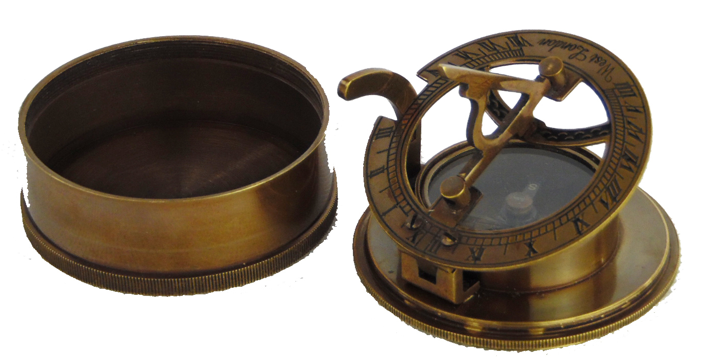 ShalinIndia Tischplatte Messing passen Schraube Sonnenuhr Kompass mit Dosenlibelle handgefertigte dekorative Navigationsinstrument