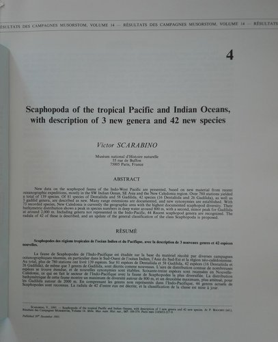 Scaphopoda of the tropical Pacific and Indian Ocean from 1995