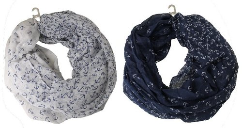 Loop-Schal bzw Halstuch in blau/weiss sowie weiss/blau