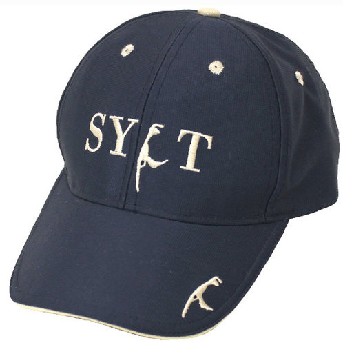 Baseball Cap in blau mit gesticktem beigen SYLT-Logo