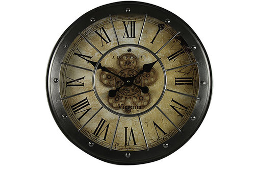 Wanduhr ┼ Shabby Look ┼ Rostlook ┼ Zahnräder Optik ┼ analoge Uhr - Nostalgie-Uhr- Antikoptik - 45cm
