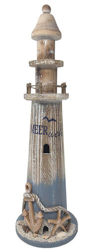 maritime Holz Serie Shabby ┼ Leuchtturm 48cm