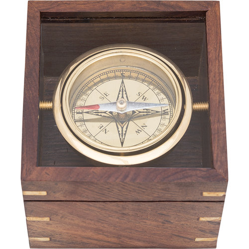 Navigation Compass in Glasbox 12x12x9cm