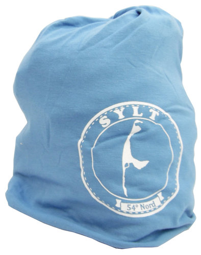 KULTmütze - Schlappmütze in hellblau mit SYLT-Logo - hochwertig verarbeitet