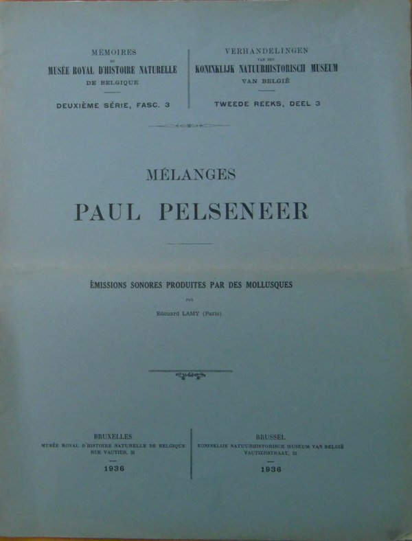 Melanges - Paul Pelseneer von 1936