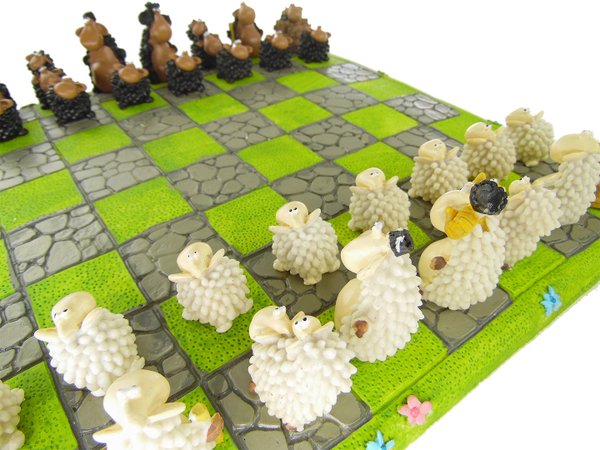 Schaf Schach / 32x32cm - einmaliges Spiel