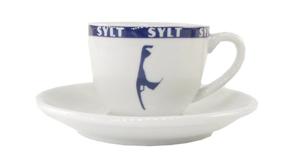 Expresso Tasse ┼ Kaffeebecher ┼  blau-Weiss┼ Motiv Sylt ┼ Sylter Becher - ALL Over