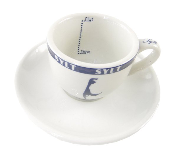 Expresso Tasse ┼ Kaffeebecher ┼  blau-Weiss┼ Motiv Sylt ┼ Sylter Becher - ALL Over