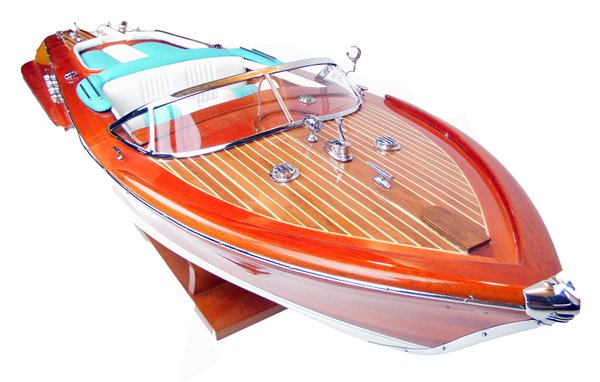 Modellschiff Nachbau mit Anlehnung an die bekannten ital. Sport - Boote - 51cm B-Ware