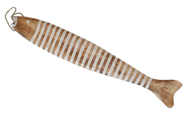Holz Fisch groß 80cm - zum hängen mit Juteband