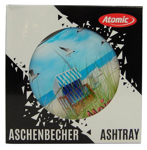 Aschenbecher / Windascher mit Deckel in Edelstahl