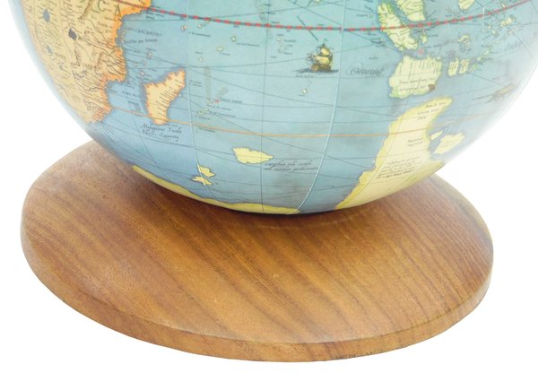 Globus mit Holzfuss natur Durchmesser 14cm, Höhe 18cm